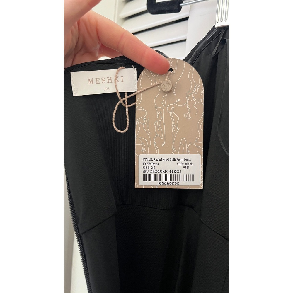 NWT Meshki Rachel Maxi Split Front Strapless Dress Black Gown Sz XS - Picture 5 of 6